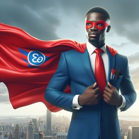 Insurance agent superhero.  E&O Insurance for Insurance Agents--get affordable coverage.