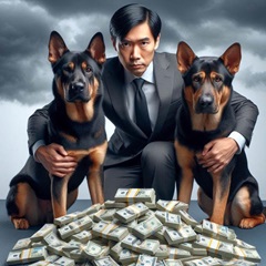 Dogs guarding a pile of money. Don't watch years of work get destroyed - get E&O Insurance